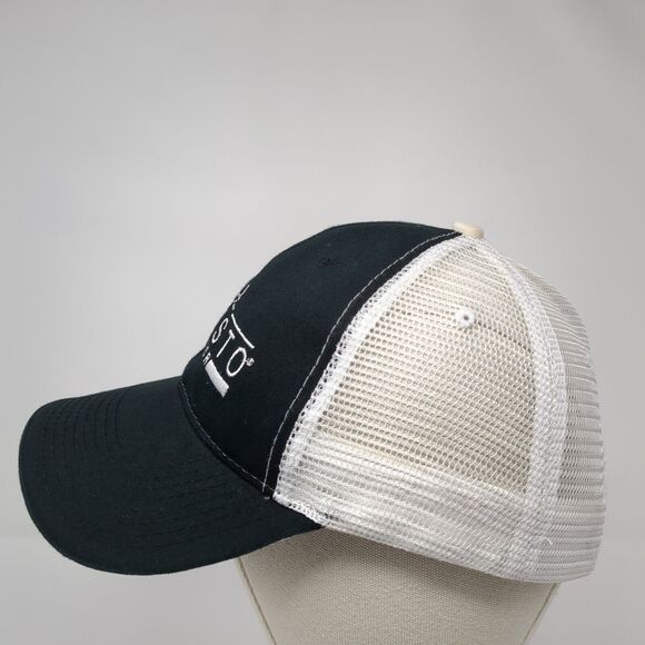 Emesto Silver Strapback Mesh Back Trucker Hat Black One Size Colorblock - Picture 3 of 8